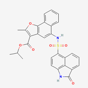 molecular formula C28H22N2O6S B6000890 isopropyl 2-methyl-5-{[(2-oxo-1,2-dihydrobenzo[cd]indol-6-yl)sulfonyl]amino}naphtho[1,2-b]furan-3-carboxylate 