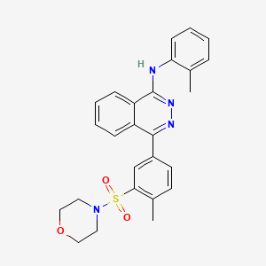 molecular formula C26H26N4O3S B6000907 4-[4-methyl-3-(morpholin-4-ylsulfonyl)phenyl]-N-(2-methylphenyl)phthalazin-1-amine 