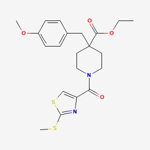 molecular formula C21H26N2O4S2 B6000987 ethyl 4-(4-methoxybenzyl)-1-{[2-(methylthio)-1,3-thiazol-4-yl]carbonyl}-4-piperidinecarboxylate 