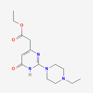 molecular formula C14H22N4O3 B6001054 Ethyl [2-(4-ethylpiperazin-1-yl)-6-oxo-1,6-dihydropyrimidin-4-yl]acetate 