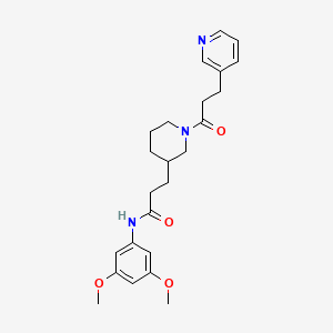 molecular formula C24H31N3O4 B6001062 N-(3,5-dimethoxyphenyl)-3-{1-[3-(3-pyridinyl)propanoyl]-3-piperidinyl}propanamide 