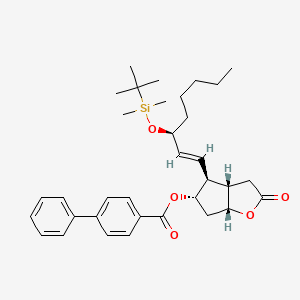 (3aS,4S,5S,6aR)-4-((S,E)-3-((tert-Butyldimethylsilyl)oxy)oct-1-en-1-yl)-2-oxohexahydro-2H-cyclopenta[b]furan-5-yl [1,1'-biphenyl]-4-carboxylate
