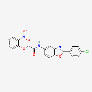 molecular formula C21H14ClN3O5 B6001259 N-[2-(4-chlorophenyl)-1,3-benzoxazol-5-yl]-2-(2-nitrophenoxy)acetamide 