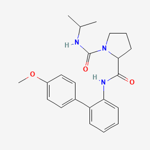 molecular formula C22H27N3O3 B6001272 N~1~-isopropyl-N~2~-(4'-methoxy-2-biphenylyl)-1,2-pyrrolidinedicarboxamide 