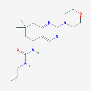 molecular formula C18H29N5O2 B6001289 N-[7,7-dimethyl-2-(4-morpholinyl)-5,6,7,8-tetrahydro-5-quinazolinyl]-N'-propylurea 