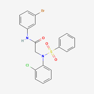 molecular formula C20H16BrClN2O3S B6001294 N~1~-(3-bromophenyl)-N~2~-(2-chlorophenyl)-N~2~-(phenylsulfonyl)glycinamide 