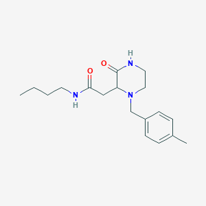 molecular formula C18H27N3O2 B6001350 N-butyl-2-[1-[(4-methylphenyl)methyl]-3-oxopiperazin-2-yl]acetamide 