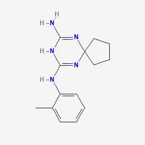molecular formula C14H19N5 B6001370 N-(2-methylphenyl)-6,8,10-triazaspiro[4.5]deca-6,9-diene-7,9-diamine 