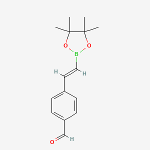 molecular formula C15H19BO3 B600142 (E)-4-(2-(4,4,5,5-Tetramethyl-1,3,2-dioxaborolan-2-yl)vinyl)benzaldehyde CAS No. 149777-85-5