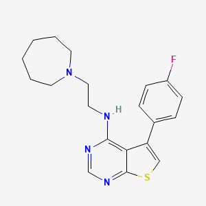 molecular formula C20H23FN4S B6001474 N-[2-(1-azepanyl)ethyl]-5-(4-fluorophenyl)thieno[2,3-d]pyrimidin-4-amine 