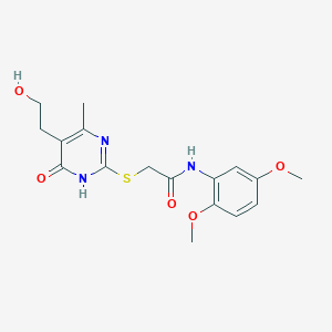 molecular formula C17H21N3O5S B6001490 N-(2,5-dimethoxyphenyl)-2-[[5-(2-hydroxyethyl)-4-methyl-6-oxo-1H-pyrimidin-2-yl]sulfanyl]acetamide 