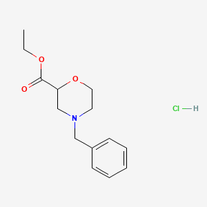 molecular formula C14H20ClNO3 B600157 Ethyl 4-Benzyl-2-morpholinecarboxylate Hydrochloride CAS No. 135782-26-2