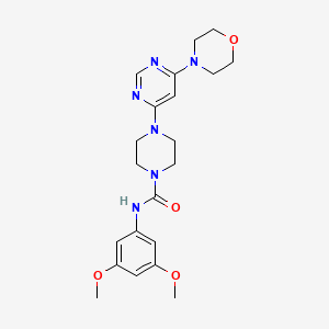molecular formula C21H28N6O4 B6001588 N-(3,5-dimethoxyphenyl)-4-[6-(4-morpholinyl)-4-pyrimidinyl]-1-piperazinecarboxamide 