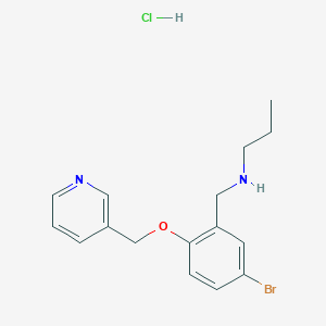 molecular formula C16H20BrClN2O B6001631 N-[[5-bromo-2-(pyridin-3-ylmethoxy)phenyl]methyl]propan-1-amine;hydrochloride 