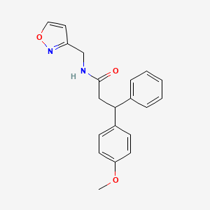 molecular formula C20H20N2O3 B6001662 N-(3-isoxazolylmethyl)-3-(4-methoxyphenyl)-3-phenylpropanamide 