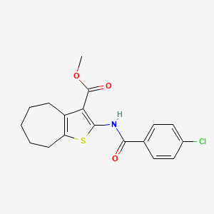 molecular formula C18H18ClNO3S B6001742 methyl 2-[(4-chlorobenzoyl)amino]-5,6,7,8-tetrahydro-4H-cyclohepta[b]thiophene-3-carboxylate 