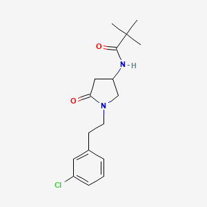 molecular formula C17H23ClN2O2 B6001751 N-{1-[2-(3-chlorophenyl)ethyl]-5-oxo-3-pyrrolidinyl}-2,2-dimethylpropanamide 