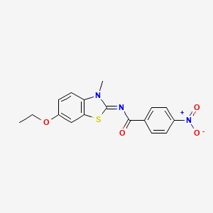 molecular formula C17H15N3O4S B6001758 N-(6-ethoxy-3-methyl-1,3-benzothiazol-2(3H)-ylidene)-4-nitrobenzamide 