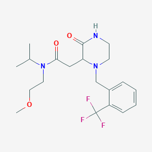 molecular formula C20H28F3N3O3 B6001834 N-isopropyl-N-(2-methoxyethyl)-2-{3-oxo-1-[2-(trifluoromethyl)benzyl]-2-piperazinyl}acetamide 