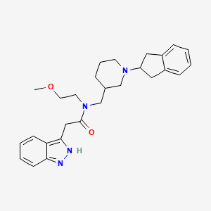 molecular formula C27H34N4O2 B6001846 N-[[1-(2,3-dihydro-1H-inden-2-yl)piperidin-3-yl]methyl]-2-(2H-indazol-3-yl)-N-(2-methoxyethyl)acetamide 