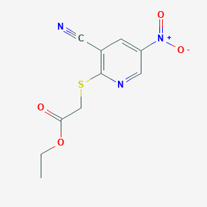 molecular formula C10H9N3O4S B6001899 ETHYL 2-[(3-CYANO-5-NITROPYRIDIN-2-YL)SULFANYL]ACETATE 