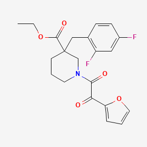 molecular formula C21H21F2NO5 B6001924 ethyl 3-(2,4-difluorobenzyl)-1-[2-furyl(oxo)acetyl]-3-piperidinecarboxylate 