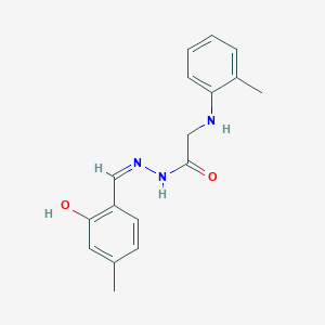 molecular formula C17H19N3O2 B6001969 N-[(Z)-(2-hydroxy-4-methylphenyl)methylideneamino]-2-(2-methylanilino)acetamide 