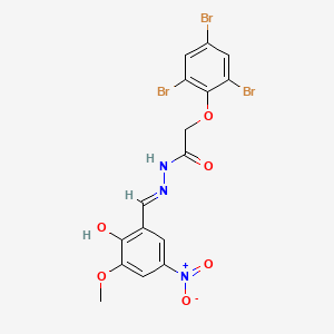 molecular formula C16H12Br3N3O6 B6002003 N-[(E)-(2-hydroxy-3-methoxy-5-nitrophenyl)methylideneamino]-2-(2,4,6-tribromophenoxy)acetamide 