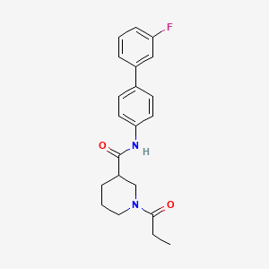 molecular formula C21H23FN2O2 B6002009 N-(3'-fluoro-4-biphenylyl)-1-propionyl-3-piperidinecarboxamide 