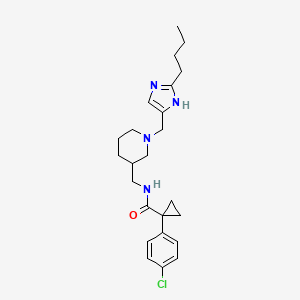 molecular formula C24H33ClN4O B6002128 N-({1-[(2-butyl-1H-imidazol-4-yl)methyl]-3-piperidinyl}methyl)-1-(4-chlorophenyl)cyclopropanecarboxamide 