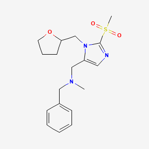 molecular formula C18H25N3O3S B6002138 N-benzyl-N-methyl-1-[2-(methylsulfonyl)-1-(tetrahydro-2-furanylmethyl)-1H-imidazol-5-yl]methanamine 