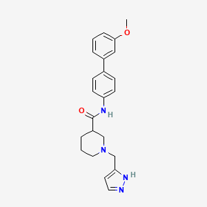 molecular formula C23H26N4O2 B6002149 N-(3'-methoxy-4-biphenylyl)-1-(1H-pyrazol-3-ylmethyl)-3-piperidinecarboxamide 
