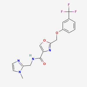 molecular formula C17H15F3N4O3 B6002206 N-[(1-methyl-1H-imidazol-2-yl)methyl]-2-{[3-(trifluoromethyl)phenoxy]methyl}-1,3-oxazole-4-carboxamide 