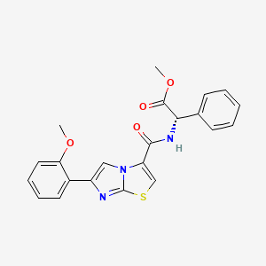 molecular formula C22H19N3O4S B6002227 methyl (2S)-({[6-(2-methoxyphenyl)imidazo[2,1-b][1,3]thiazol-3-yl]carbonyl}amino)(phenyl)acetate 