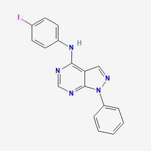 molecular formula C17H12IN5 B6002237 N-(4-iodophenyl)-1-phenyl-1H-pyrazolo[3,4-d]pyrimidin-4-amine 
