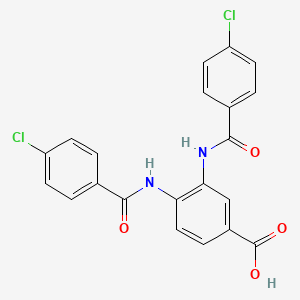 molecular formula C21H14Cl2N2O4 B6002333 3,4-bis[(4-chlorobenzoyl)amino]benzoic acid 