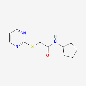 molecular formula C11H15N3OS B6002336 N-cyclopentyl-2-(pyrimidin-2-ylsulfanyl)acetamide 