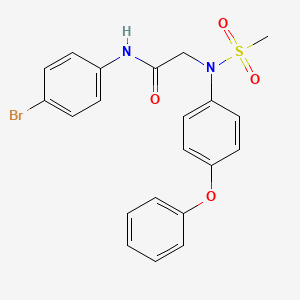molecular formula C21H19BrN2O4S B6002354 N~1~-(4-bromophenyl)-N~2~-(methylsulfonyl)-N~2~-(4-phenoxyphenyl)glycinamide 