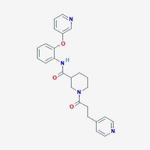 molecular formula C25H26N4O3 B6002418 N-[2-(3-pyridinyloxy)phenyl]-1-[3-(4-pyridinyl)propanoyl]-3-piperidinecarboxamide 
