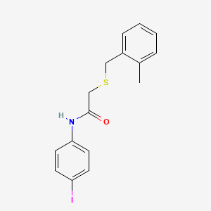molecular formula C16H16INOS B6002480 N-(4-iodophenyl)-2-[(2-methylbenzyl)sulfanyl]acetamide 