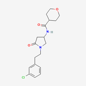 molecular formula C18H23ClN2O3 B6002540 N-{1-[2-(3-chlorophenyl)ethyl]-5-oxo-3-pyrrolidinyl}tetrahydro-2H-pyran-4-carboxamide 