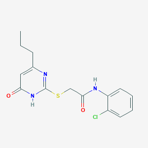 molecular formula C15H16ClN3O2S B6002892 N~1~-(2-CHLOROPHENYL)-2-[(4-HYDROXY-6-PROPYL-2-PYRIMIDINYL)SULFANYL]ACETAMIDE 