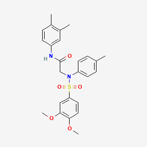 molecular formula C25H28N2O5S B6002949 N~2~-[(3,4-dimethoxyphenyl)sulfonyl]-N-(3,4-dimethylphenyl)-N~2~-(4-methylphenyl)glycinamide 