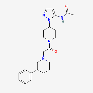 molecular formula C23H31N5O2 B6002978 N-[2-[1-[2-(3-phenylpiperidin-1-yl)acetyl]piperidin-4-yl]pyrazol-3-yl]acetamide 
