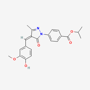 molecular formula C22H22N2O5 B6003058 PROPAN-2-YL 4-[(4Z)-4-[(4-HYDROXY-3-METHOXYPHENYL)METHYLIDENE]-3-METHYL-5-OXO-4,5-DIHYDRO-1H-PYRAZOL-1-YL]BENZOATE 