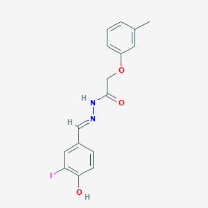 molecular formula C16H15IN2O3 B6003073 N-[(E)-(4-hydroxy-3-iodophenyl)methylideneamino]-2-(3-methylphenoxy)acetamide 