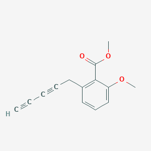 molecular formula C14H12O3 B600308 Desmethylfrutescin - Argyranthemum frutescens (Marguerite) CAS No. 4345-77-1