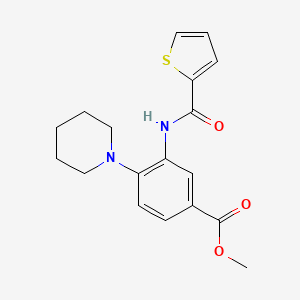 molecular formula C18H20N2O3S B6003124 METHYL 4-PIPERIDINO-3-[(2-THIENYLCARBONYL)AMINO]BENZOATE 