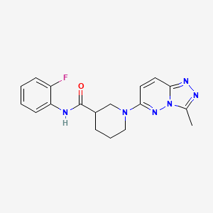 molecular formula C18H19FN6O B6003164 N-(2-fluorophenyl)-1-(3-methyl[1,2,4]triazolo[4,3-b]pyridazin-6-yl)piperidine-3-carboxamide 