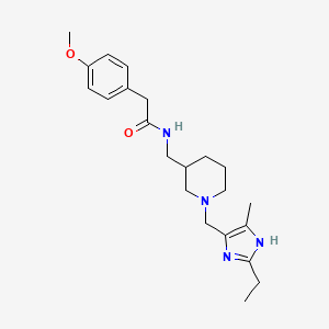 molecular formula C22H32N4O2 B6003168 N-[[1-[(2-ethyl-5-methyl-1H-imidazol-4-yl)methyl]piperidin-3-yl]methyl]-2-(4-methoxyphenyl)acetamide 